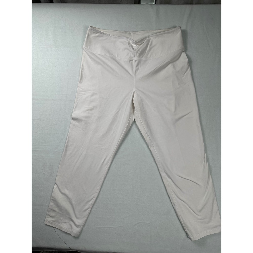 Women with Control by Renee Greenstein White Cropped Wide Leg Pants Women's XL - Picture 1 of 9